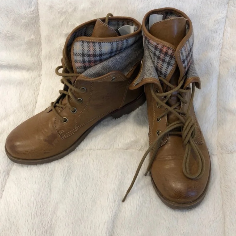 Brown Foldover Booties